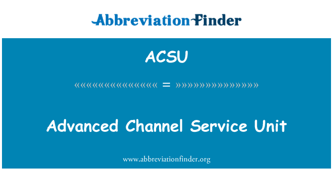 ACSU: Advanced   Channel Service Unit