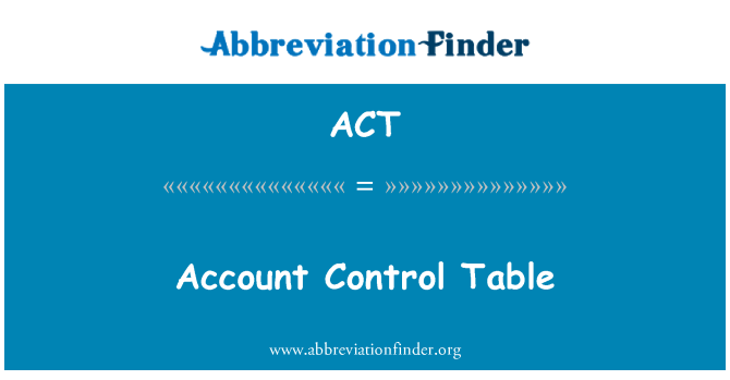 ACT: Taula de Control de compte