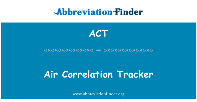 ACT: Ilmastointi korrelaatio Tracker