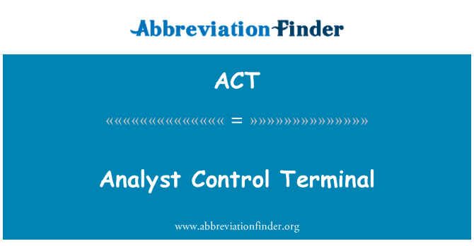 ACT: Analytik ovládací terminál