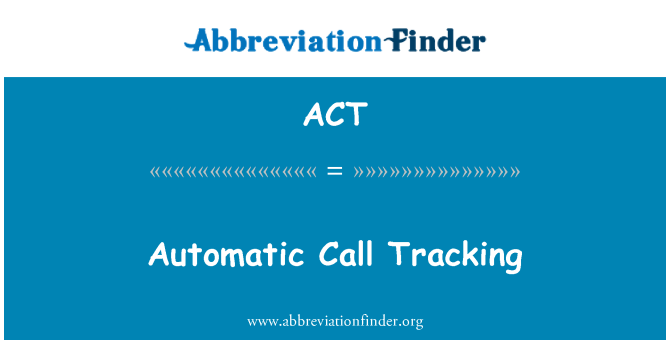 ACT: 自動呼叫跟蹤