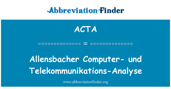 ACTA: Allensbacher Computer-und for-analysere