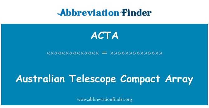 ACTA: Australian Telescope Compact Array