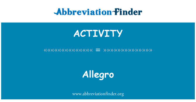 ACTIVITY: Allegro