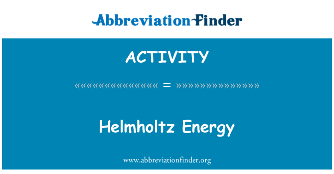 ACTIVITY: Helmholtz Energy
