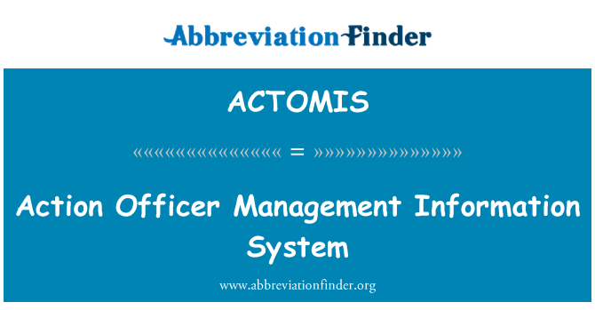 ACTOMIS: Toiminta Officer johdon tietojärjestelmä