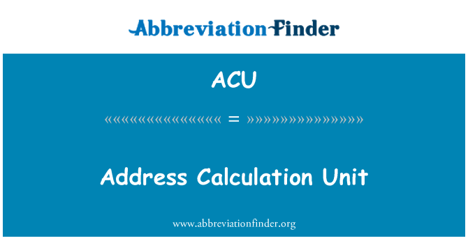 ACU: ที่อยู่หน่วยคำนวณ