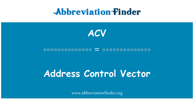 ACV: Adresa řízení vektor