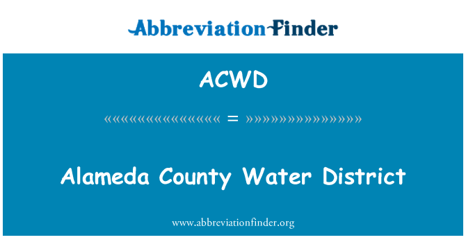 ACWD: Alameda County Water District