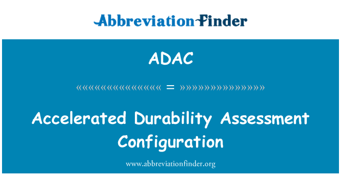 ADAC: Ffurfweddiad asesiad gwydnwch carlam