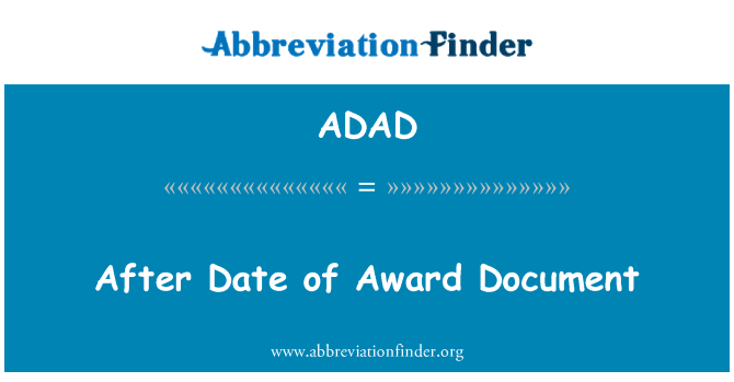 ADAD: Na datum van Award Document