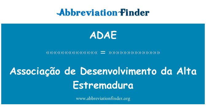 ADAE: Associação de Desenvolvimento reyalize Alta Estremadura