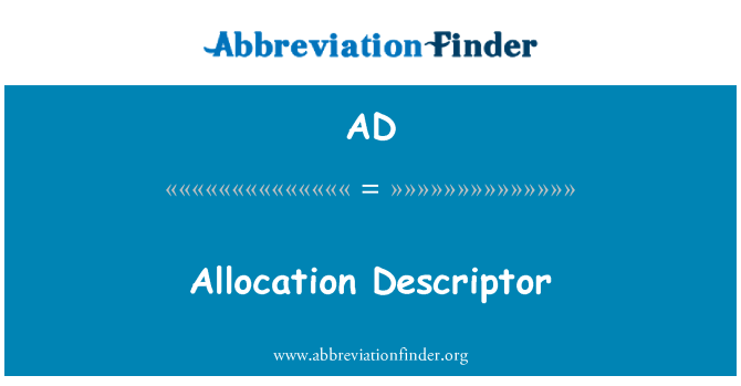 AD: Descriptor de asignación