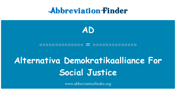 AD: Alternativa Demokratikaalliance सामाजिक न्याय के लिए