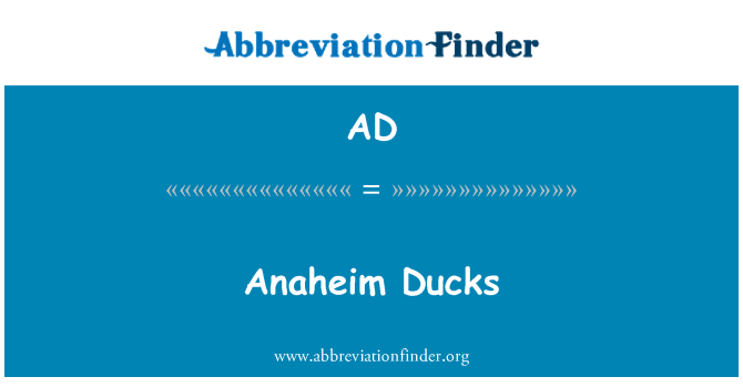 AD: Anaheim Ducks