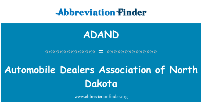 ADAND: Automobile Dealers Association i North Dakota