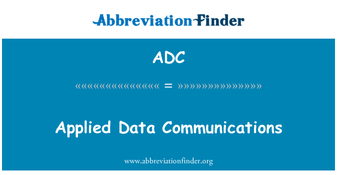 ADC: ข้อมูลที่ใช้ติดต่อสื่อสาร