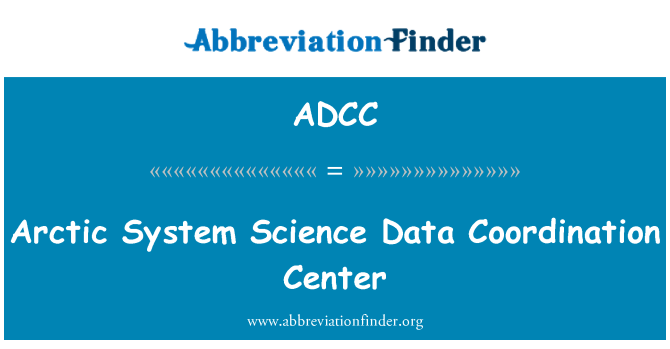 ADCC: Pusat penyelarasan Data Sains Arctic sistem
