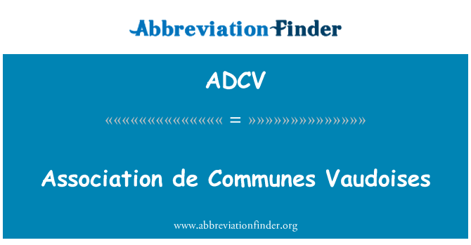 ADCV: Asociacijos de Communes Vaudoises
