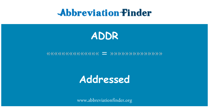 ADDR: Adrese