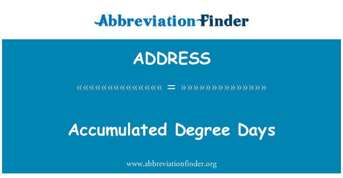 ADDRESS: Akumulovaná denostupňů