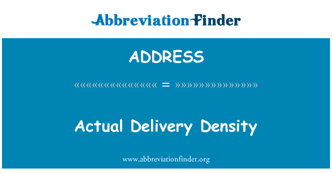 ADDRESS: Id-densità tal-kunsinna attwali