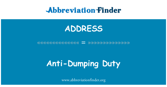 ADDRESS: Anti-depotwa Droit