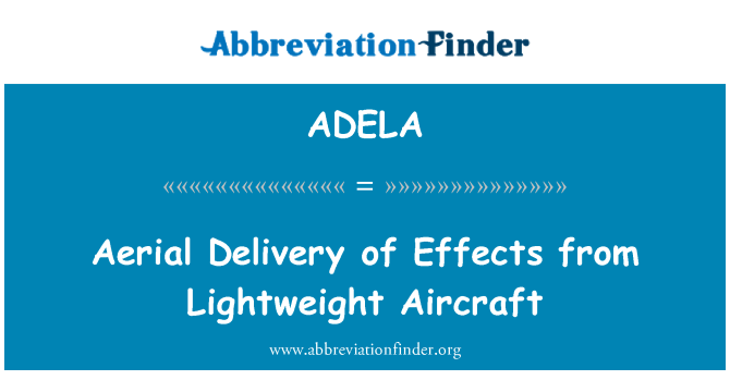 ADELA: Letecké dodávky efektov z ľahkých lietadiel