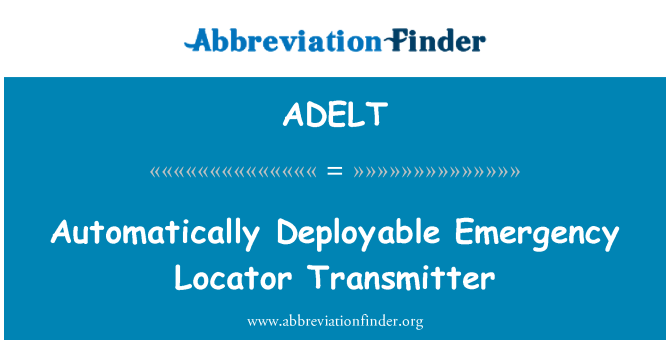 ADELT: Transmetè otomatikman Être Locator ijans