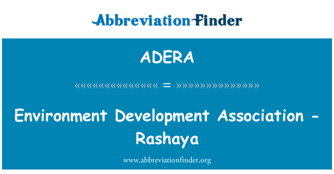 ADERA: Entorn de desenvolupament d'Associació - Rashaya