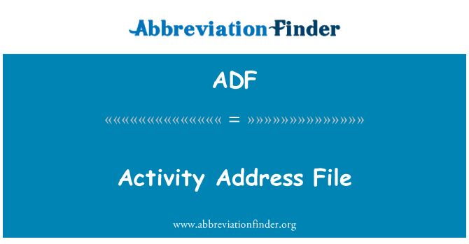 ADF: Soubor adres aktivity