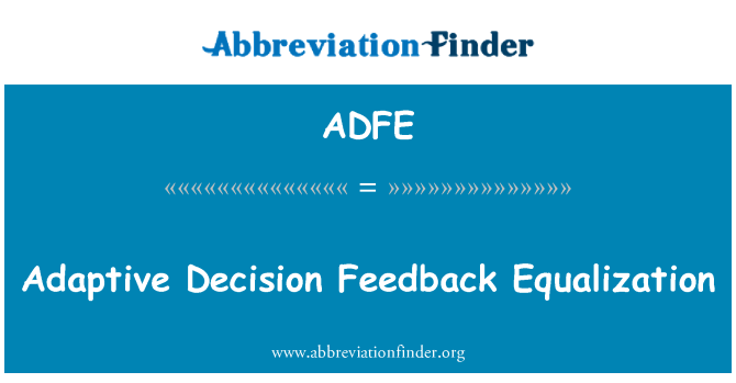 ADFE: معادلة ردود فعل القرار التكيفي