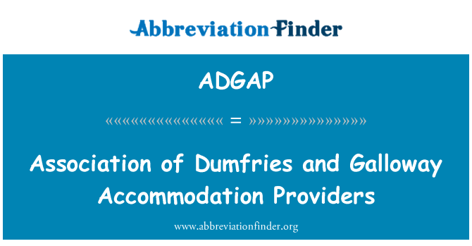 ADGAP: Združenje Dumfries in Galloway nastanitve ponudniki