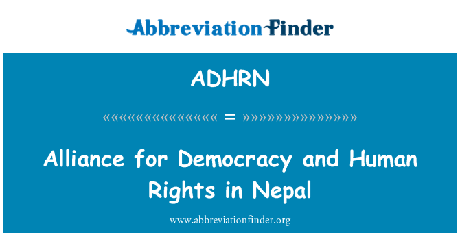 ADHRN: Alliance for demokrati og menneskerettigheder i Nepal