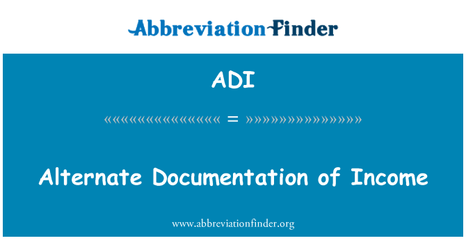 ADI: Alternativ dokumentation af indkomst