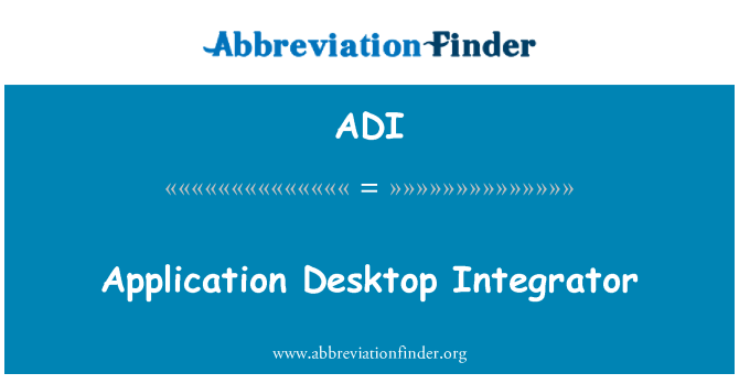 ADI: Uporaba namizja Integrator