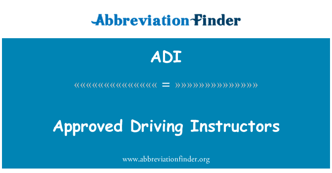 ADI: Approved Driving Instructors
