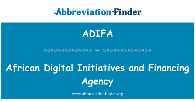 ADIFA: 아프리카 디지털 이니셔티브 및 금융 기관