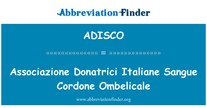 ADISCO: 體育 Donatrici 郵政 Sangue Cordone Ombelicale