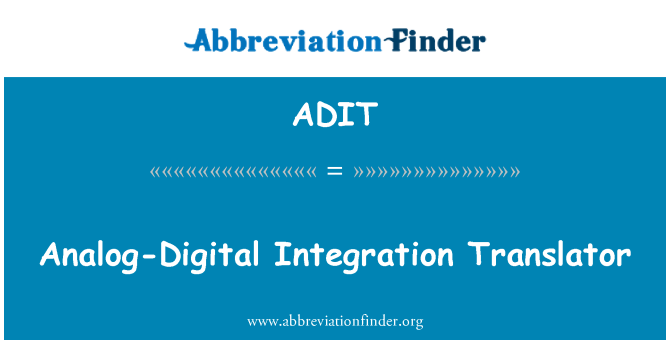 ADIT: Analogne integracija prevajalec