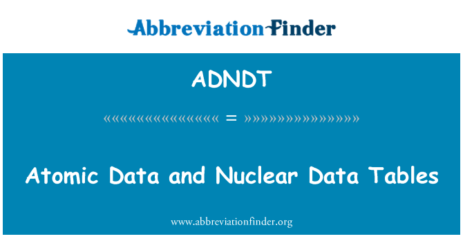 ADNDT: Atomu datus un kodola datu tabulas