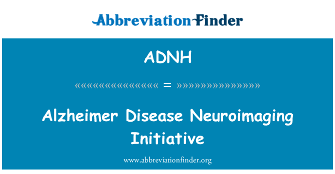 ADNH: Alzheimerova nemoc Neuroimaging iniciativa