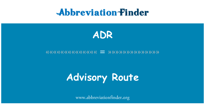 ADR: Patariamasis maršrutas