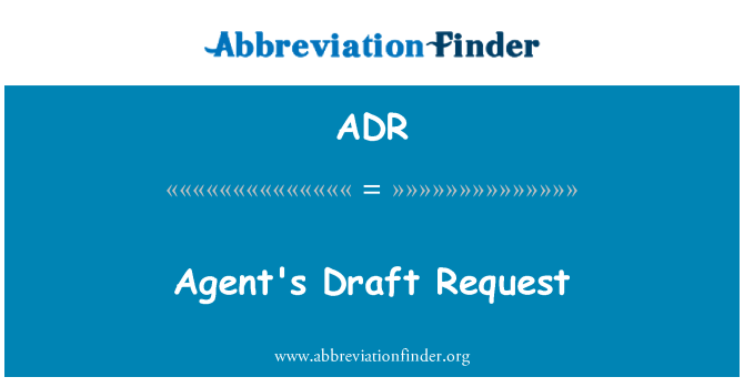 ADR: Solicitação de proposta do agente