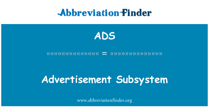 ADS: Reklam subsistema