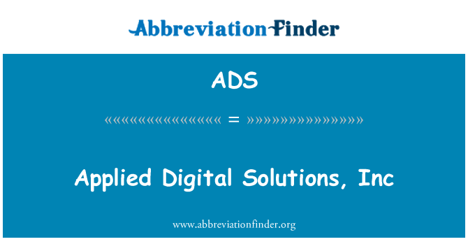 ADS: Aplikovaná Digital Solutions, Inc