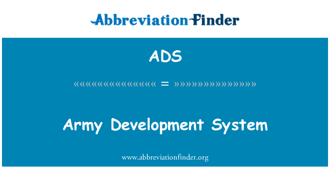 ADS: Sistem pembangunan Tentera Darat