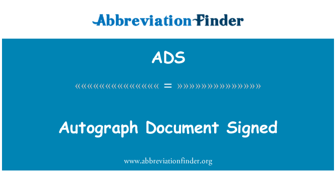 ADS: Autograf dokument underskrevet