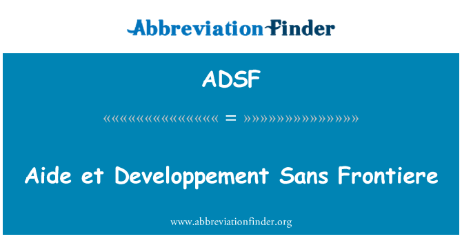 ADSF: Pobočník et Developpement Sans Frontiere