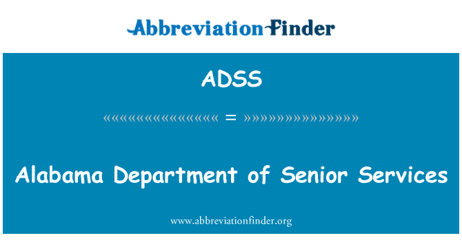 ADSS: Alabama Department Senior Services
